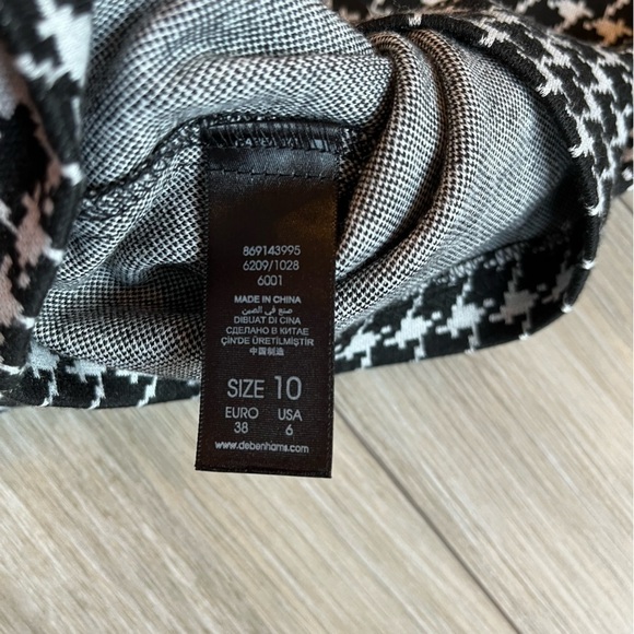 Houndstooth Pencil Skirt, Midi Length Black and White Jersey Knit Midi Skirt, 6 - Picture 3 of 9